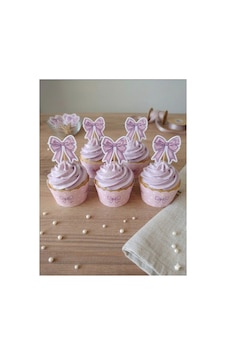 12 Li Pembe Kurdele Cupcake Süsü 12 Li Pembe Kurdele Cupcake Süsü
