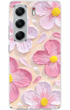Tecno Camon 40 Pro Uyumlu Pembe Beyaz Çiçekler Sulu Boya Baskılı Silikon Kılıf Renkli Tecno Camon 40 Pro Uyumlu Pembe Beyaz Çiçekler Sulu Boya Baskılı Silikon Kılıf Renkli