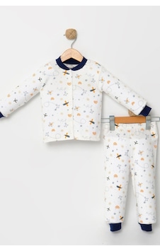 Cantoy Erkek Çocuk Baskılı Pamuklu 2'li Pijama Takımı Lacivert - Beyaz Cantoy Erkek Çocuk Baskılı Pamuklu 2'li Pijama Takımı Lacivert - Beyaz