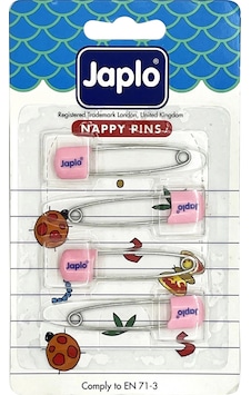 Japlo Emniyetli Çengelli Bebek İğnesi 4'lü - Pembe Beyaz Japlo Emniyetli Çengelli Bebek İğnesi 4'lü - Pembe Beyaz