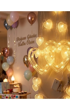 Romantik Kalp Led Işık Neon Görünümlü Dekoratif Oda Lambası Romantik Kalp Led Işık Neon Görünümlü Dekoratif Oda Lambası
