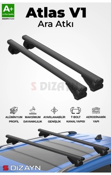 S-dizayn S-bar Atlas V1 Ara Atkı Tavan Taşıyıcı Barı Siyah 165 Cm Universal A+ Kalite