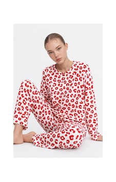 Fit Women Kadın Comfort Esnek Kırmızı Pijama Takımı 4686 Fit Women Kadın Comfort Esnek Kırmızı Pijama Takımı 4686