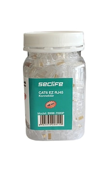 Seclife SNW-7020P Cat6 8P8C Çaplı (100 Ad.) RJ45 Konnektör