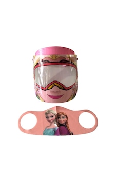 Gürbey Elsa Baskılı Çocuk Siperlik + Elsa Desenli Çocuk Maske Gürbey Elsa Baskılı Çocuk Siperlik + Elsa Desenli Çocuk Maske