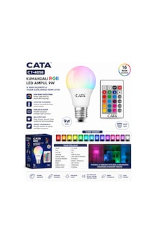 Ct-4058 Kumandalı Rgb Led Ampul 9w E27 16 Renk Uzaktan Kumandalı Ct-4058 Kumandalı Rgb Led Ampul 9w E27 16 Renk Uzaktan Kumandalı