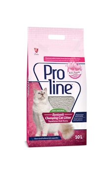 Proline Bebek Pudrası Kokulu Kalın Taneli Topaklaşan Bentonit Kedi Kumu 10 L