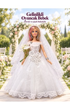 Halley Gelinlikli Moda Oyuncak Bebek - Duvaklı & Buketli - Sarı Uzun Saçlı Halley Gelinlikli Moda Oyuncak Bebek - Duvaklı & Buketli - Sarı Uzun Saçlı