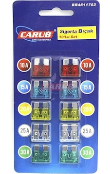 Carub Mini Bıçak Sigorta Seti Karışık 10'lu Set-825 Carub Mini Bıçak Sigorta Seti Karışık 10'lu Set-825