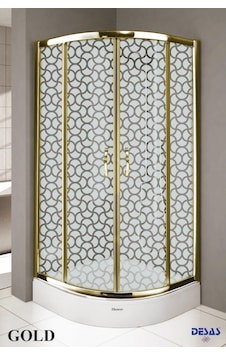 Desaş Shower Gold Profil Teknesiz Oval Desenli Cam Duşakabin 90 x 90 5 MM Altın Desaş Shower Gold Profil Teknesiz Oval Desenli Cam Duşakabin 90 x 90 5 MM Altın