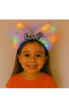 Led Işıklı Love Yazılı Pembe Fiyonk Taç Kız Çocuk Parti Tacı Led Işıklı Love Yazılı Pembe Fiyonk Taç Kız Çocuk Parti Tacı