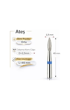 Elmas Freze Başlık Orta - Mavi Ateş 0,23 Mm- Adet Fiyatı Elmas Freze Başlık Orta - Mavi Ateş 0,23 Mm- Adet Fiyatı
