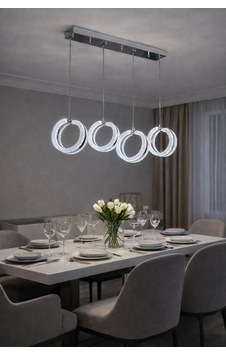 Mirage 4 Lü Sıralı Sarkıt Akrilik Led Avize Krom Mirage 4 Lü Sıralı Sarkıt Akrilik Led Avize Krom