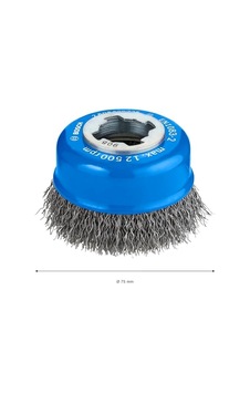 Professional Accessories Clean Dalgalı Tencere Fırçası Metal İçin, X-lock İçin, Ø 75 Mm, Tel Kalınlığı 0,3 Mm, Ø 125 Mm