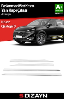 S-dizayn Nissan Qashqai Krom Yan Kapı Çıtası 4 Prç 2021 Üzeri Mat Krom