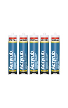 5 Adet Soudal Acryrub Silikonize Mastik 500 Gram Antrasit Gri