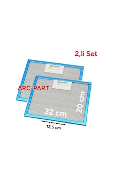 Arçelik Uyumlu P16 Yes 90 Lık Davlumbaz Alüminyum Filtre 32x20 Cm 2'li Set Arçelik Uyumlu P16 Yes 90 Lık Davlumbaz Alüminyum Filtre 32x20 Cm 2'li Set
