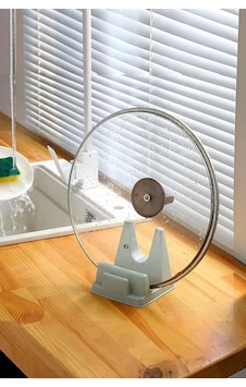 Tencere Kapağı Ve Kesme Tahtası Tutucu Stand Tezgah Üstü Mutfak Düzenleyici Organizer Renkli