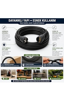 3x2.5mm Ttr Topraklı Siyah Kauçuk Seyyar Uzatma Kablosu 25 Metre 3x2.5mm Ttr Topraklı Siyah Kauçuk Seyyar Uzatma Kablosu 25 Metre
