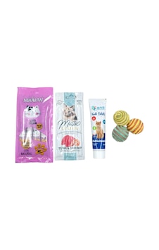 Ans 4'lü Kedi Ödül Paketi Tavuklu Ödül + Ton Balıklı ve Karidesli Stick Ödül + Multivitaminli Kedi Ödülü + 3'lü Kedi Topu Oyuncak Ans 4'lü Kedi Ödül Paketi Tavuklu Ödül + Ton Balıklı ve Karidesli Stick Ödül + Multivitaminli Kedi Ödülü + 3'lü Kedi Topu Oyuncak