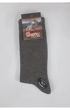 Hasyün 2li Yün Çorap Gerçek Yün Hakiki Sıcaklık Gri-kahverengi-lacivert-füme Kahverengi