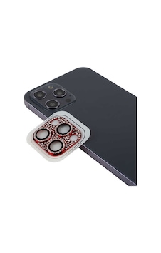İphone 12 Pro Uyumlu Kamera Koruyucu-kırmızı Kırmızı