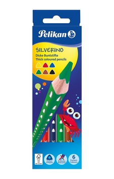 Pelikan Kuru Boya Kalemi Silverino Jumbo Üçgen 6 Lı 700610 Diğer