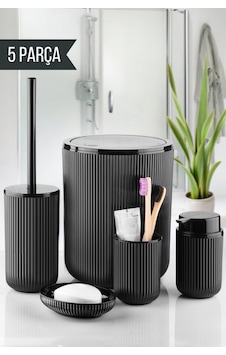 Nandy Home 5 Parça Banyo Seti Siyah Renk Siyah Nandy Home 5 Parça Banyo Seti Siyah Renk Siyah