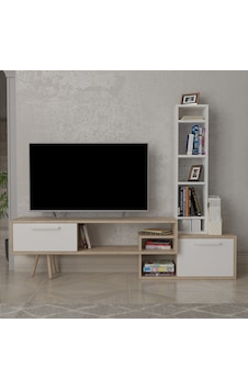 Lagomood Manzara TV Ünitesi TV Sehpası Meşe-Beyaz