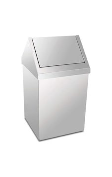 KROM ÇATI KAPAKLI ÇÖP KOVASI 16 LT PLX-3800-316 Gri