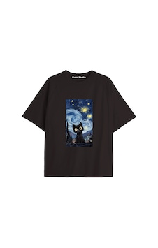 Kalic Studio Unisex Van Gogh Baskılı Oversize Tshirt Siyah-71 Kalic Studio Unisex Van Gogh Baskılı Oversize Tshirt Siyah-71