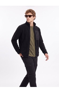 Jeep Siyah Erkek Dik Relaxed Düz Polar Sweatshırt J4wm-swt4444