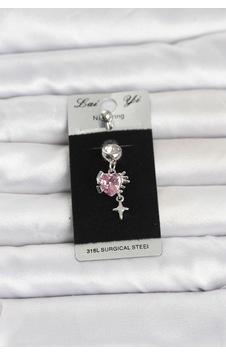 Bay 316l Cerrahi Çelik Pembe Zirkon Taşlı Model Göbek Piercing Najmaddin Standart Bay 316l Cerrahi Çelik Pembe Zirkon Taşlı Model Göbek Piercing Najmaddin Standart