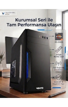 Mod Gaming Vento MB-O10B R5-5500 16 GB 512 GB SSD 2 GB GT730 W11P Masaüstü Bilgisayar Mod Gaming Vento MB-O10B R5-5500 16 GB 512 GB SSD 2 GB GT730 W11P Masaüstü Bilgisayar