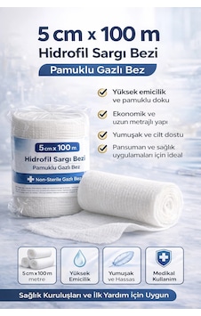 5 Cm X 100 M Hidrofil Sargı Bezi Pamuklu Gazlı Bez Yüksek Emici Medikal Sargı Bezi 5 Cm X 100 M Hidrofil Sargı Bezi Pamuklu Gazlı Bez Yüksek Emici Medikal Sargı Bezi