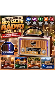 Ers Taşınabilir Klasik Am/fm/sw Retro Nostaljik Radyo