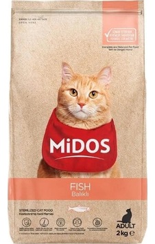 Midos Balıklı Kısırlaştırılmış Yetişkin Kedi Maması 2 KG Midos Balıklı Kısırlaştırılmış Yetişkin Kedi Maması 2 KG