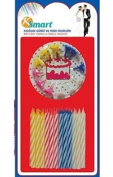 Doğum Günü Pastası Mumu 22 Adet Mum - 1 Paket