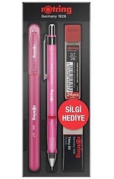 Rotring Visuclick Versatil + Jel Kalem Seti 0.7 MM Pembe Rotring Visuclick Versatil + Jel Kalem Seti 0.7 MM Pembe