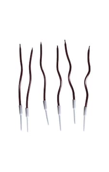 Eğik Pasta Mumu Lila Renkli 6 Lı 14 Cm