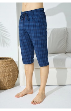 Moon Wear 195 Erkek Ekose Tek Kapri Şort İndigo