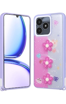 Realme C53 4g İle Uyumlu Kılıf Parlayan Sıvılı Simli Kabartma Figürlü Kapak Realme C53 4g İle Uyumlu Kılıf Parlayan Sıvılı Simli Kabartma Figürlü Kapak