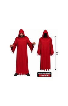 Yetişkin Kırmızı Kapüşonlu Cellat Hayalet Kostümü 140 Cm