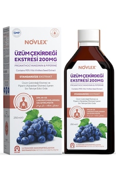 Novlex Üzüm Çekirdeği Eki ve Piperin Takviye Edici Gıda 250 ML