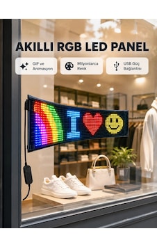 Mey İthalat Rgb Led Panel Usb Güç Girişli, Gıf Ve Yazı Gösterimli Akıllı Ekran - Mey İthalat Rgb Led Panel Usb Güç Girişli, Gıf Ve Yazı Gösterimli Akıllı Ekran -