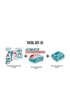 Total Set-21 Total Lı-ıon Akülü Kırıcı Delici+10.0ah 20v Lı-ıon Batarya+hızlı Şarj Aleti Total Set-21 Total Lı-ıon Akülü Kırıcı Delici+10.0ah 20v Lı-ıon Batarya+hızlı Şarj Aleti