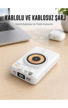 Magsafe Uyumlu Kablosuz Powerbank Hızlı Şarj Özellikli Yeni Nesil 3855796 Magsafe Uyumlu Kablosuz Powerbank Hızlı Şarj Özellikli Yeni Nesil 3855796