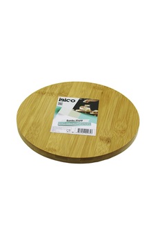 Yuvarlak 24.5cm Ayaklı 4cm Düz Yüzey Ahşap Bambu Sunum Tepsisi - Mini Sofra Bx40