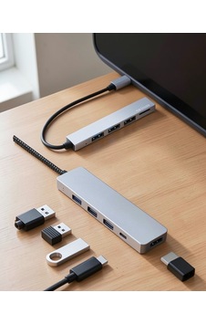 Usb Type-c 8'i 1 Arada Hub Dönüştürücü Hdmı Micro Sd Macbook Uyumlu Standart Usb Type-c 8'i 1 Arada Hub Dönüştürücü Hdmı Micro Sd Macbook Uyumlu Standart