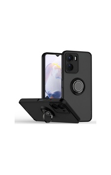 Vivo Y02s Uyumlu Kılıf Yüzüklü Standlı Extra Darbe Koruma Sert Silikon Kapak - Siyah Siyah Vivo Y02s Uyumlu Kılıf Yüzüklü Standlı Extra Darbe Koruma Sert Silikon Kapak - Siyah Siyah